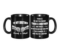 GOOBRRL Taza de café personalizada con nombre personalizado para mi hermano, taza de café con texto en inglés There is No Better Brother Than You, taza de café divertida para hermanos, amigos, día
