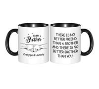GOOBRRL Taza de café personalizada con nombre personalizado para mi hermano, taza de café con texto en inglés There is No Better Brother Than You, taza de café divertida para hombres, hermanos