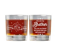 GOOBRRL Vaso de whisky personalizado con texto en inglés You are My Brother You are My Friend My Bond with You Will Never End, con nombre personalizado, para la amistad, vaso de whisky divertido