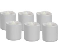 Gooby 64603 Velas de té LED con mando a distancia/velas con parpadeo realista/decoración LED/interior/función temporizador/velas sin llama/recargables mediante USB / 6 piezas