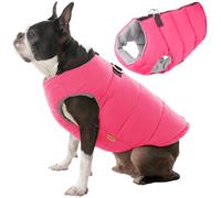 GOOBY Chaleco Acolchado, Color Rosa sólido, XS, Forro Polar cálido con Cremallera y Correa de Doble Anillo en D, suéter Resistente al Agua para Perros pequeños y medianos