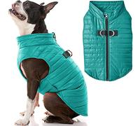 GOOBY Chaleco Acolchado para Perro, Turquesa, L, Rompevientos Ultrafino con Cremallera y Correa de Doble Anillo en D, Abrigo Resistente al Agua para Perros pequeños, machos o medianos