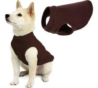 Gooby Chaleco de Forro Polar elástico, Chaqueta cálida, Ropa de Invierno para Perros pequeños, Grandes, machos o Hembras, suéter de Forro Polar Suave y superelástico, Color marrón, Talla XS
