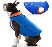 Gooby Chaleco deportivo para perro, azul, XS - Chaleco reflectante para perro con correa en D, suéter cálido con forro polar para perros pequeños, suéter para perros pequeños, suéter para niños o niñas