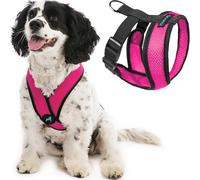 Gooby Comfort X Head-In - Arnés para Perro con diseño en X Patentado Anti ahogo y antitirones para Perros medianos o pequeños, para Uso en Interiores y Exteriores, Color Rosa Flamenco, Talla S