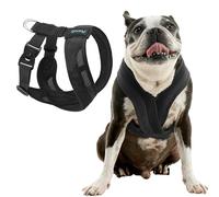 Gooby Comfort X One - Arnés para Perros pequeños y medianos, por la Cabeza, sin Asfixia, Malla Transpirable, Absorbe los Golpes, Hebillas giratorias fáciles de Ajustar, Color Negro, Talla S