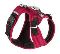 Gooby Pioneer - Arnés para Perro con asa de Control y Capacidad de restricción del cinturón de Seguridad, XL, Color Rojo