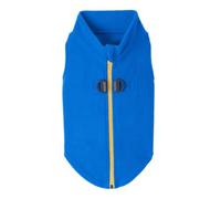 Gooby - Suéter de Forro Polar con Cremallera para Perro, Chaqueta de Forro Polar cálido con Anilla Doble para Correa, suéter de Invierno para Perros pequeños y medianos, Azul, XS