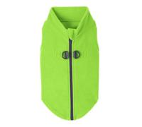Gooby - Suéter de Forro Polar con Cremallera para Perro, Chaqueta de Forro Polar cálido con Anilla Doble para Correa, suéter de Invierno para Perros pequeños y medianos, Verde Lima, L