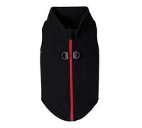Gooby - Suéter de Forro Polar con Cremallera para Perro, Chaqueta de Forro Polar cálido con Anilla Doble para Correa, suéter de Invierno para Perros pequeños y medianos, Negro, S
