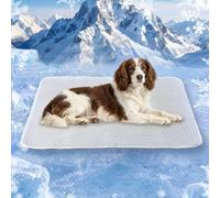GooCare Q-Max - Tapete de enfriamiento para perros, tela de seda de hielo > 0.4, almohadilla impermeable para perros grandes/gigantes, lavable a máquina, tapete para mascotas con parte inferior