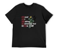 Good at Making Extremely Hot Girls Cum Funny Gamer T-Shirt Graphic Printed Tee Shirt Mens Black Shirt, Negro , M