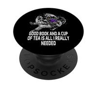 Good Book and a Cup of Tea Reading Bookworm Literatura PopSockets PopGrip Adhesivo