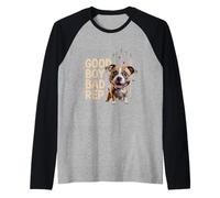 "Good Boy Bad Rep" Pitbull lover, bully breed, dog owner Camiseta Manga Raglan