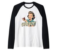 Good Boy Funny Retro Dog Lover hilarante Estilo Vintage Camiseta Manga Raglan
