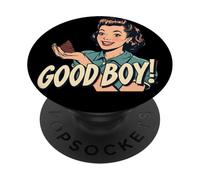 Good Boy Funny Retro Dog Lover hilarante Estilo Vintage PopSockets PopGrip Adhesivo