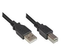 Good Connections 2510 - 025 Conector/Cable de Impresora USB 2.0 (Conector a a B, 0,25 m Gris Negro 0,50 m