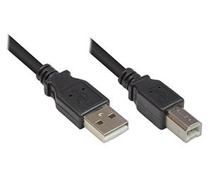 Good Connections 2510 - 025 Conector/Cable de Impresora USB 2.0 (Conector a a B, 0,25 m Gris Negro 0,50 m