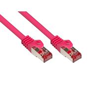 Good Connections 8060-002 Cable de par trenzado, Cat. 6, Ethernet, LAN, con manguito protector rosa magenta 10 m