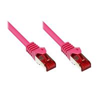 Good Connections 8060-002 Cable de par trenzado, Cat. 6, Ethernet, LAN, con manguito protector rosa magenta 5 m