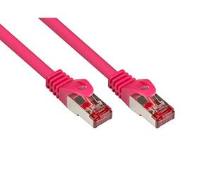 Good Connections 8060-002 Cable de par trenzado, Cat. 6, Ethernet, LAN, con manguito protector rosa magenta 2 m