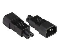 Good Connections® Adaptador de Corriente, Conector C14 (Recto) a trébol Hembra C5 (Recto), UL - Adaptador de Corriente/Adaptador de Enchufe/Adaptador de Red - Negro