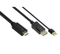 Adaptador de cable de vídeo Roline HDMI-DP020 2 m HDMI DisplayPort 4K Negro