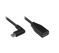 Good Connections Cable Adaptador USB C acodado a USB 3.0 A Hembra OTG para Smartphone, Tablet, Compatible con Samsung, Huawei, iPad Air 2020, MacBook Pro, etc., Aprox. 10 cm