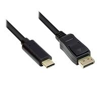 Good Connections Cable Adaptador USB-C Macho a DisplayPort 1.2 / DP 1.2 Macho - 4K / UHD @ 60Hz - Conductor de Cobre - 5 m - Negro GC-M0108