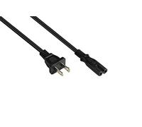 Good Connections Cable de alimentación P4070-S018, 1,8 m, Tipo A (NEMA 1-15P) a C7/Euro 8 Hembra (Recto), Certificado UL, AWG18, Color Negro