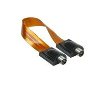 Good Connections Cable de antena de TV SAT, pasacables para puerta/ventana, extremadamente plano, conector IEC-/coaxial hembra por ambos lados - Longitud total 26 cm, longitud flexible 17 cm