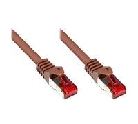 Good Connections - Cable de conexión ethernet de pares trenzados, cat. 5e, LAN, con protección antienganche RNS, SF/UTP, 100 MHz, capacidad gigabit (redes Ethernet 10/100/1000-Base-T), por ejemplo, para paneles de conexión, conmutadores, enrutadores y módems marrón marrón 0,25 m
