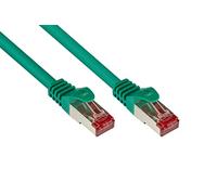 Good Connections - Cable de conexión ethernet de pares trenzados, cat. 5e, LAN, con protección antienganche RNS, SF/UTP, 100 MHz, capacidad gigabit (redes Ethernet 10/100/1000-Base-T), por ejemplo, para paneles de conexión, conmutadores, enrutadores y módems verde verde 0,25 m