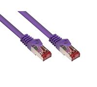 Good Connections - Cable de conexión ethernet de pares trenzados, cat. 5e, LAN, con protección antienganche RNS, SF/UTP, 100 MHz, capacidad gigabit (redes Ethernet 10/100/1000-Base-T), por ejemplo, para paneles de conexión, conmutadores, enrutadores y módems morado morado 0,5 m