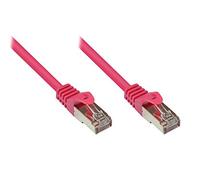 Good Connections - Cable de conexión ethernet de pares trenzados, cat. 5e, LAN, con protección antienganche RNS, SF/UTP, 100 MHz, capacidad gigabit (redes Ethernet 10/100/1000-Base-T), por ejemplo, para paneles de conexión, conmutadores, enrutadores y módems rosa magenta 10 m