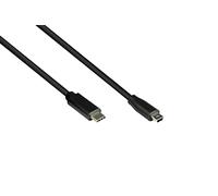 Good Connections Cable de conexión USB 2.0, Conector USB C a Conector Mini B (5 Pines), blindaje de lámina y Trenzado, Escalera de Cobre, 0,3 m / 30 cm, Color Negro