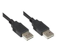 Good Connections Cable de conexión USB 2.0 Easy A macho a Easy A macho (utilizable por ambos lados), blindaje de lámina y trenzado, núcleos de cobre (OFC), alta velocidad de hasta 480 Mbit/s, negro, 1