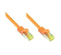 Good Connections - Cable de par trenzado LAN Ethernet Cat.5E, protección de la punta, RNS, SF/UTP, 100 MHz, apto para Gigabit (redes 10/100/1000 Base-T Ethernet), por ejemplo, para panel de conexiones, interruptor, router, módem naranja 1 m
