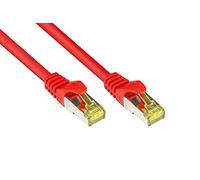 Good Connections - Cable de par trenzado LAN Ethernet Cat.5E, protección de la punta, RNS, SF/UTP, 100 MHz, apto para Gigabit (redes 10/100/1000 Base-T Ethernet), por ejemplo, para panel de conexiones, interruptor, router, módem rojo 1 m