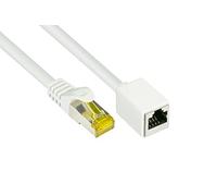Good Connections - Cable de par trenzado LAN Ethernet Cat.5E, protección de la punta, RNS, SF/UTP, 100 MHz, apto para Gigabit (redes 10/100/1000 Base-T Ethernet), por ejemplo, para panel de conexiones, interruptor, router, módem blanco Weiß 0,5 m