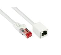 Good Connections - Cable de par trenzado LAN Ethernet Cat.5E, protección de la punta, RNS, SF/UTP, 100 MHz, apto para Gigabit (redes 10/100/1000 Base-T Ethernet), por ejemplo, para panel de conexiones, interruptor, router, módem blanco Weiß 2 m