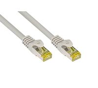 Good Connections - Cable de par trenzado LAN Ethernet Cat.5E, protección de la punta, RNS, SF/UTP, 100 MHz, apto para Gigabit (redes 10/100/1000 Base-T Ethernet), por ejemplo, para panel de conexiones, interruptor, router, módem gris 3 m