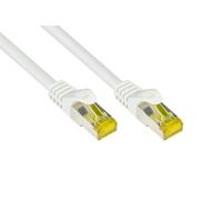Good Connections - Cable de par trenzado LAN Ethernet Cat.5E, protección de la punta, RNS, SF/UTP, 100 MHz, apto para Gigabit (redes 10/100/1000 Base-T Ethernet), por ejemplo, para panel de conexiones, interruptor, router, módem Weiß 5 m