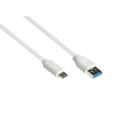 Good Connections Cable USB 3.2 Gen.2 - Cable USB 3.2 (10 GBit/s / 3 A, macho A a USB-C™ macho, conductor de cobre de alta calidad, color blanco, 0,5 m / 50 cm)