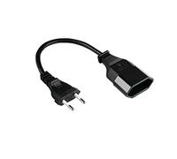 Good Connections Euroalargador - 20 cm - euroconector Tipo C (Recto) a Enchufe Europeo (Recto) - Conductor de Cobre CU - Sección Transversal del Cable: 0,75 mm² - Alargador de Cable de alimentación -