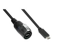 Good Connections Industrie-Steckverbinder S1 - USB 3.2 Gen. 2 Kabel, Stecker C™ mit klick-Arretierung an Stecker C™, M16, IP65/67, 1m, Marca