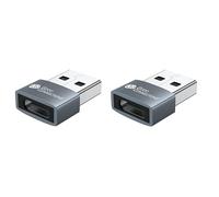 Good Connections Juego de 2 adaptadores USB 2.0 Macho A a USB-C™ Hembra, Carcasa de Aluminio, Color Gris
