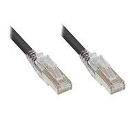 Good Connections Ligawo - Cable de Red (Cat. 6A, con Bloqueo, 0,5 m, 50 cm, 10 Gigabit), Color Negro