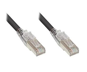 Good Connections Ligawo - Cable de Red (Cat. 6A, con Bloqueo, 0,5 m, 50 cm, 10 Gigabit), Color Negro