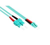 Good Connections LWL Duplex Conector LC a SC multimodo 50/125 Luz Ondas de Escalera Patch Cable Azul OM3 - Aqua/Türkis 0,5 m